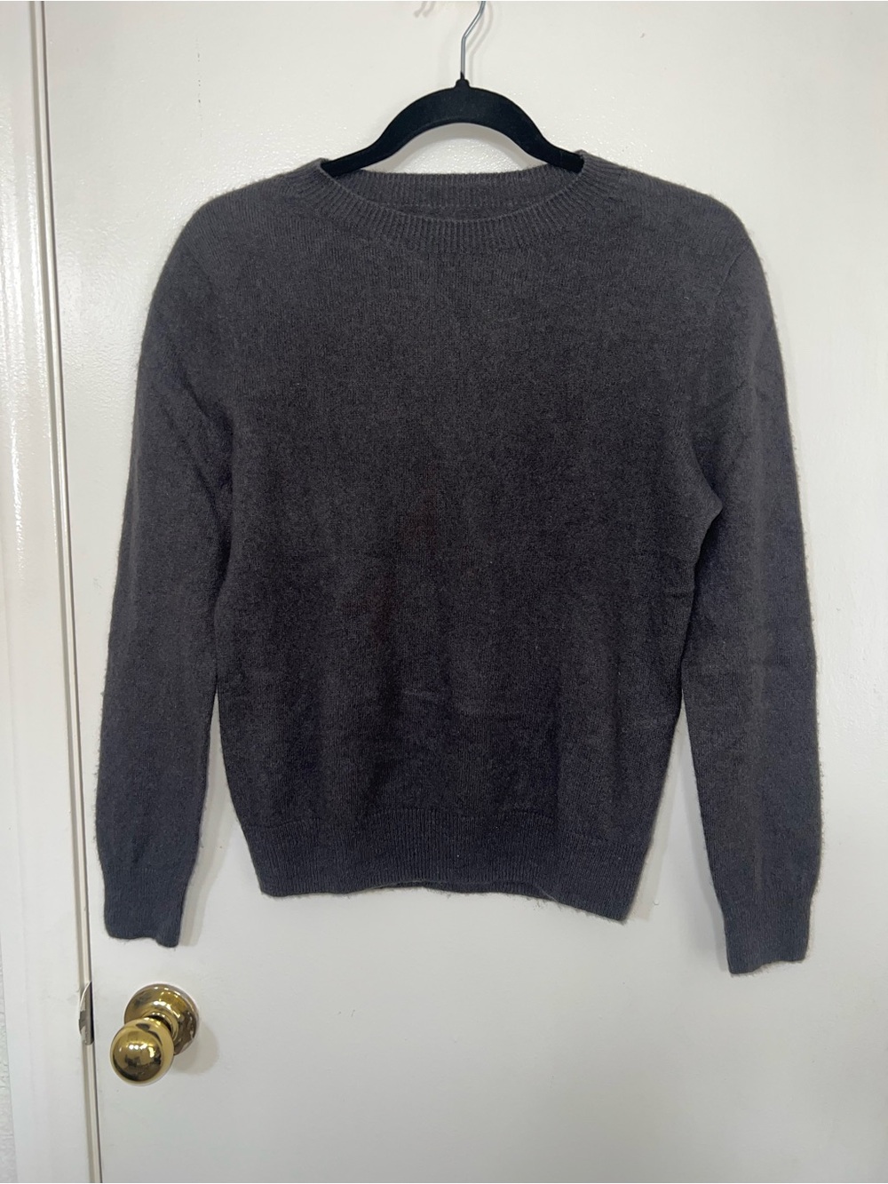 Womens Dark Gray Crewneck Sweater - Classic Comfort
